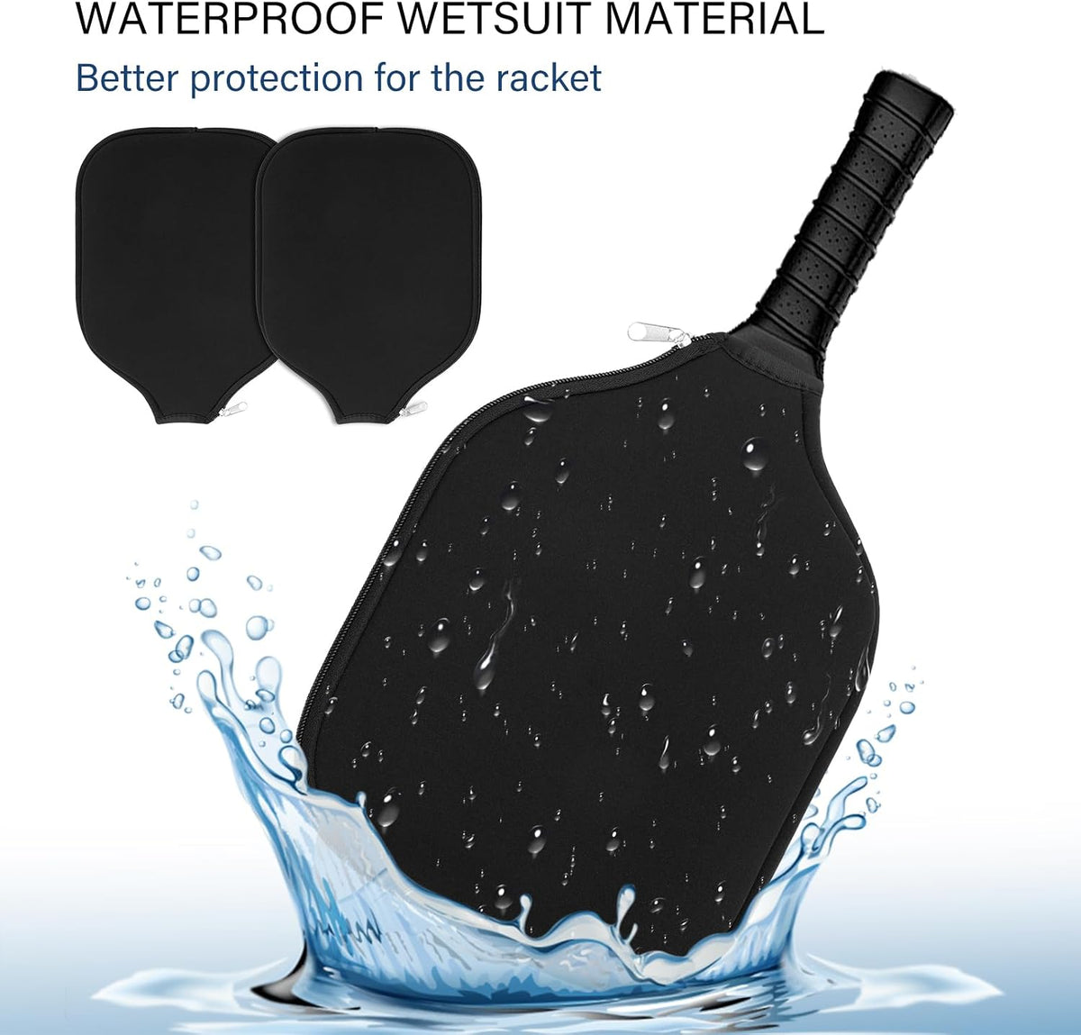 2 Pcs Pickleball Paddle Covers, Universal Case Size Racket Sleeve Paddle Storage Bag Compatible with Most USAPA Standard and Elongated Pickball Paddles