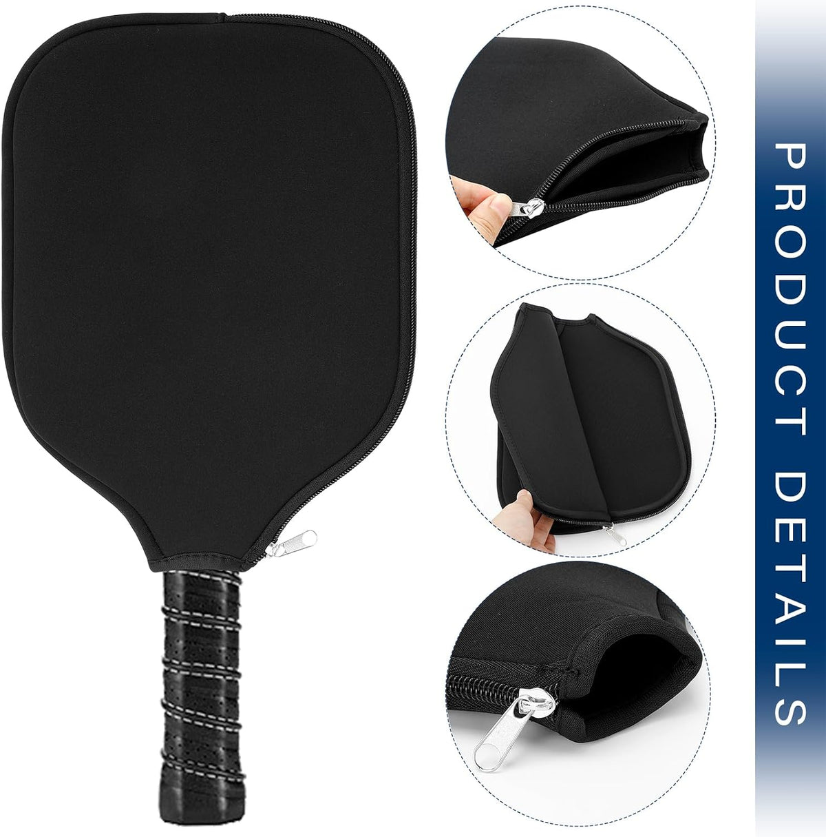2 Pcs Pickleball Paddle Covers, Universal Case Size Racket Sleeve Paddle Storage Bag Compatible with Most USAPA Standard and Elongated Pickball Paddles